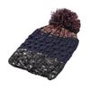 Women Winter Knitting Hat with Pom Poms Decor Patchwork Color Autumn Winter Jacquard Hat Windproof Breathable Headwear