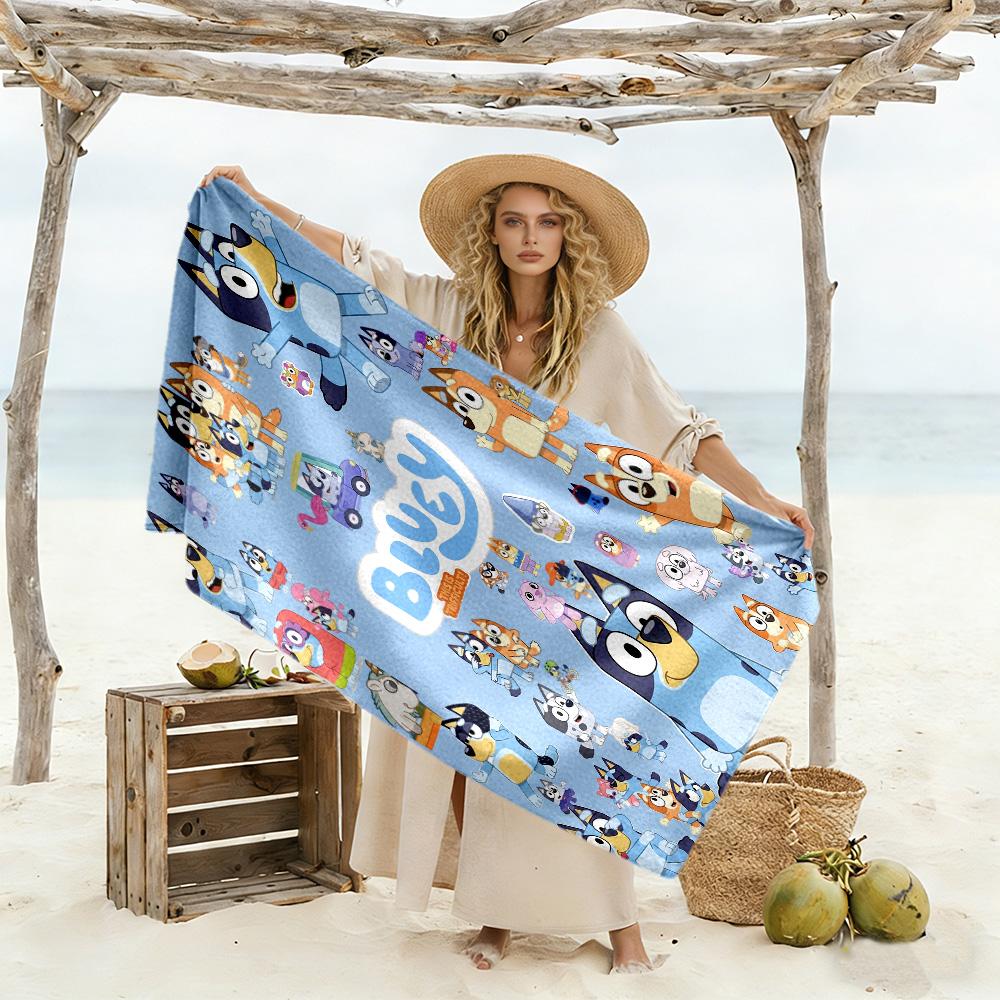 Bluey Bingo Adventure Beach Towel Super Soft & Absorbent Comfortable Lightweight Suitable for Sports, Travel, Swimming, Yoga, Bathroom, Beach, And Poo