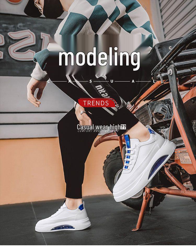 Men's Lightweight White Sneakers - Autumn Casual, Trendy & Breathable with Non-slip Thick Soles