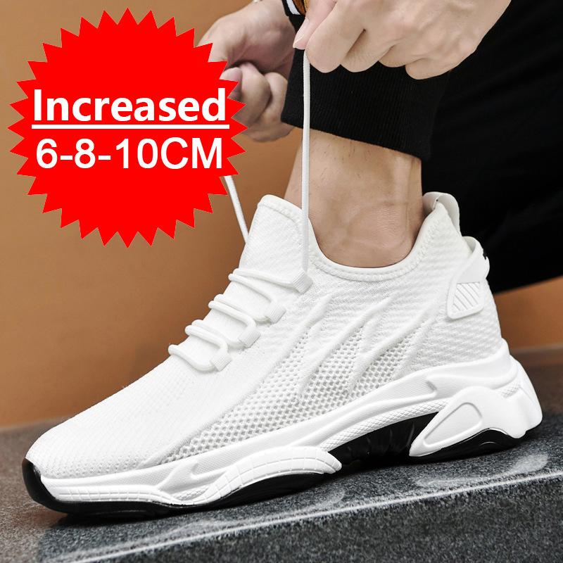 Fashion Men Elevator Shoes Height Increase Sneakers Shoes for Men 10cm Breathable Casual Shoes Invisible Inner Heightening 8cm Men Shoes