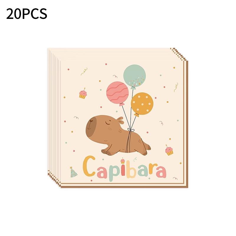 Capibara Capybara Birthday Decoration Disposable Tableware Birthday for Bara Baby Shower Tableware Balloons Capibara Cumpleaños