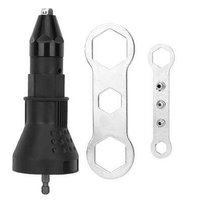 Rivet Drill Attachment Adapter Riveting Nut Gun Cordless Electric Carpenter Tool(Black)