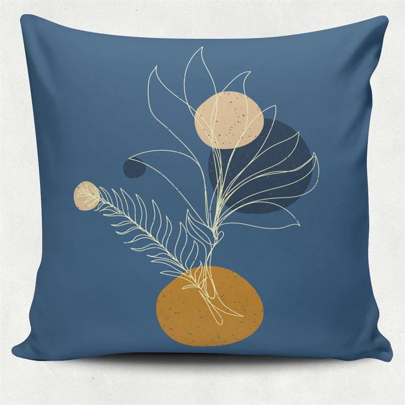 Nordic Morandi Colorful Geometric Printing Pattern Square Cushion Cover Home Living Room Sofa Decoration Polyester Pillow