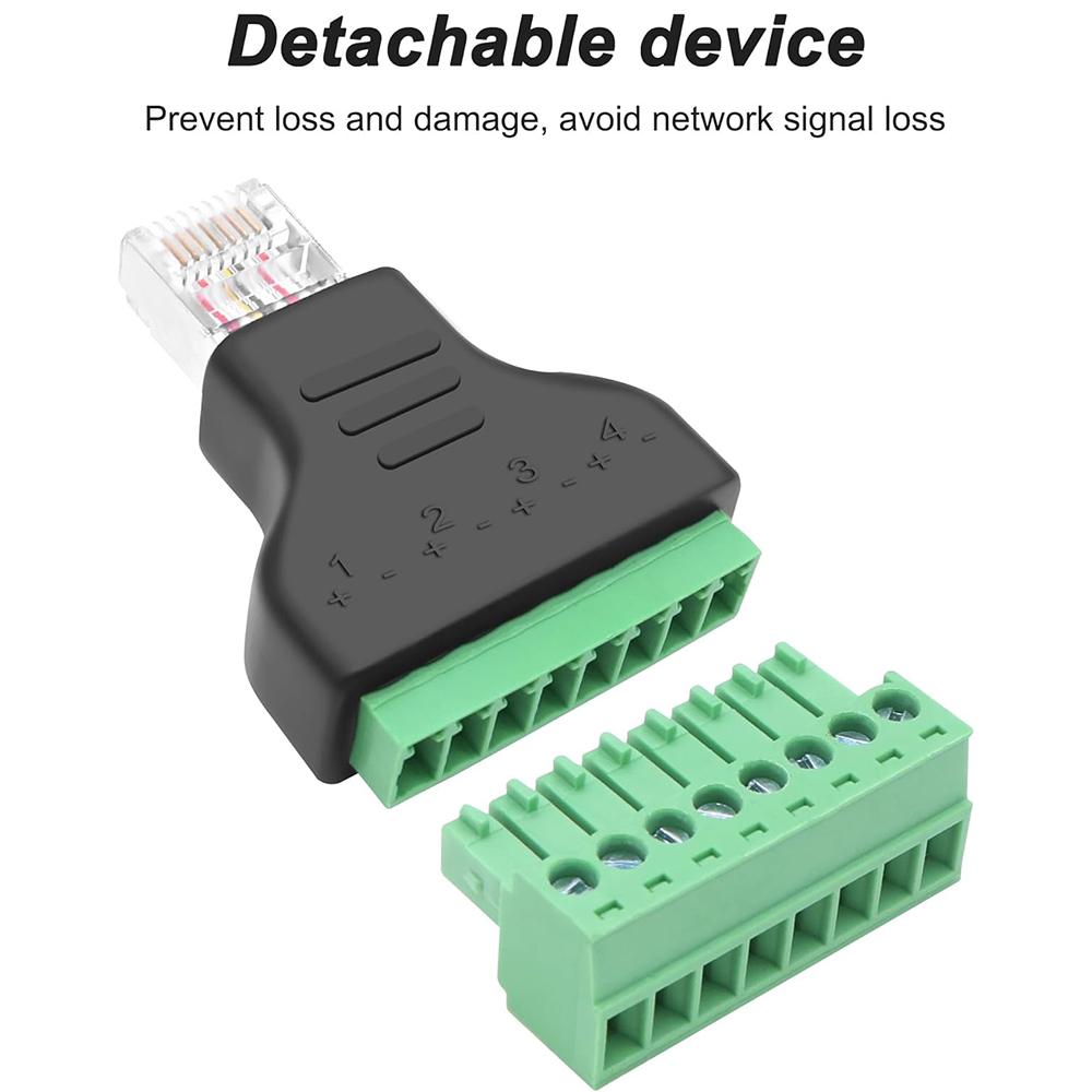 RJ45 To 8 Pin Screw Terminal Male Female 8P8C RJ45 Bolt Screw Connector for Cat7 Cat6 Cat5 Ethernet Extender Network Adapter