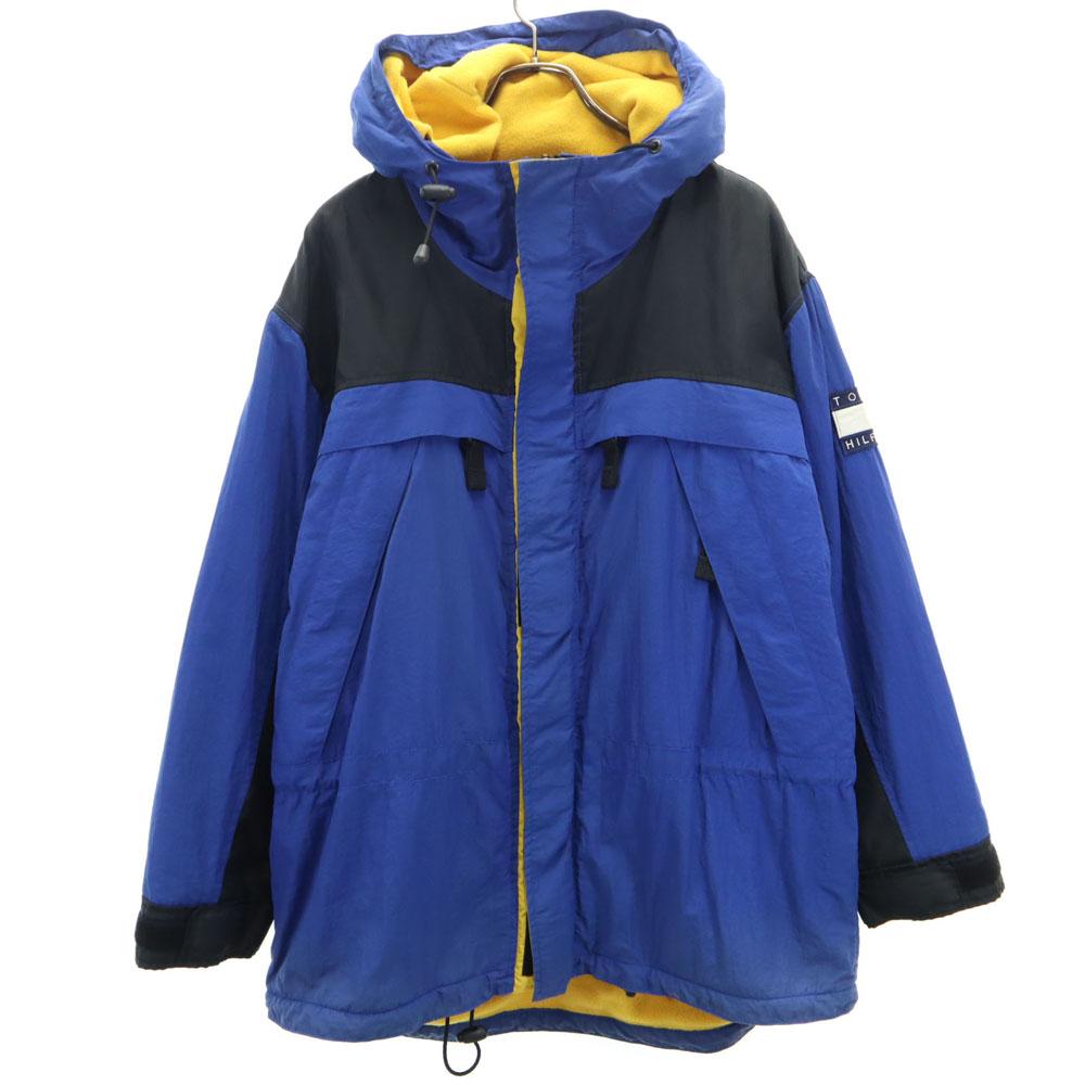 TOMMY HILFIGER 90s Old Flag Tag Nylon jacket M Blue Back fleece Men's Used