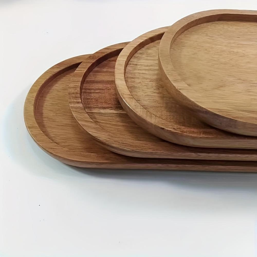 1pc Acacia Wood Serving Tray - Perfect for Serving Variety of Dishes