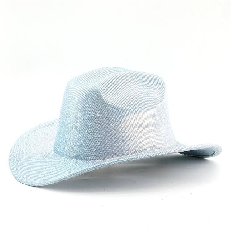 Fluorescence Western Hat Large Brims Knight Hat Cool Nightclub Hat Party Supply Large Brims Hat Shimmering Travel Sun Hat