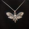 Todesmotte Halskette Anhänger 18 Zoll Kette Totenkopf Gothic Schmetterling Rock Emo Goth Silber 18 Zoll Starke Kette