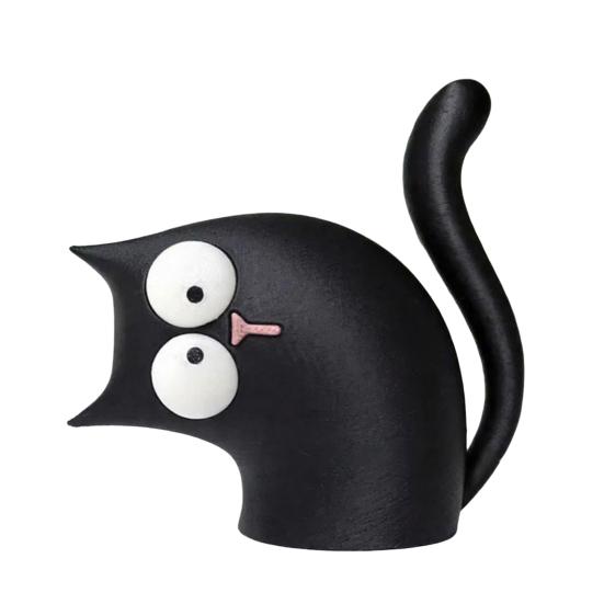 3D Printed Cute Statue Cat Head Cat Small Tilt Figurine for Home