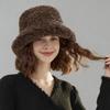 Women's Winter Faux Shearling Bucket Hat, Thickened Windproof Fluffy Fisherman Cap, Warm Cozy Outdoor Hat for Fall Winter