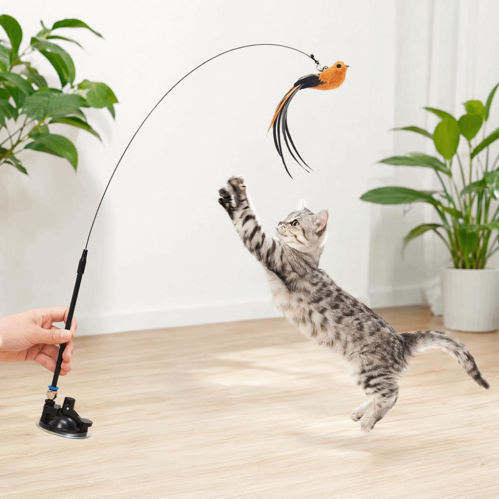 Removable Simulated Bird Cat Toy Mini Cat Stick Toy Interactive Cat Toy Interactive Play