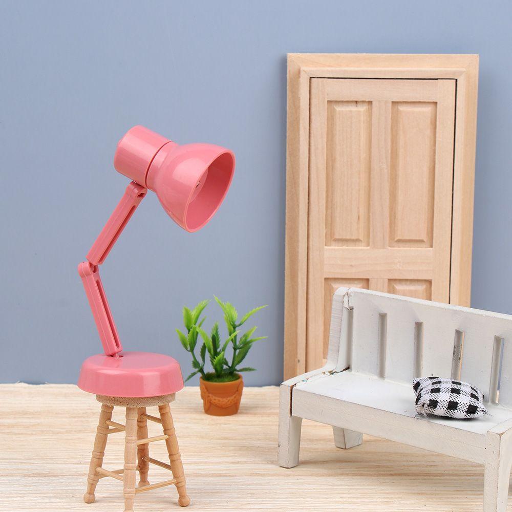 LED Lamp 360° Rotating Doll Accessories Toy Furniture Dollhouse Table Light Mini Reading Lighting