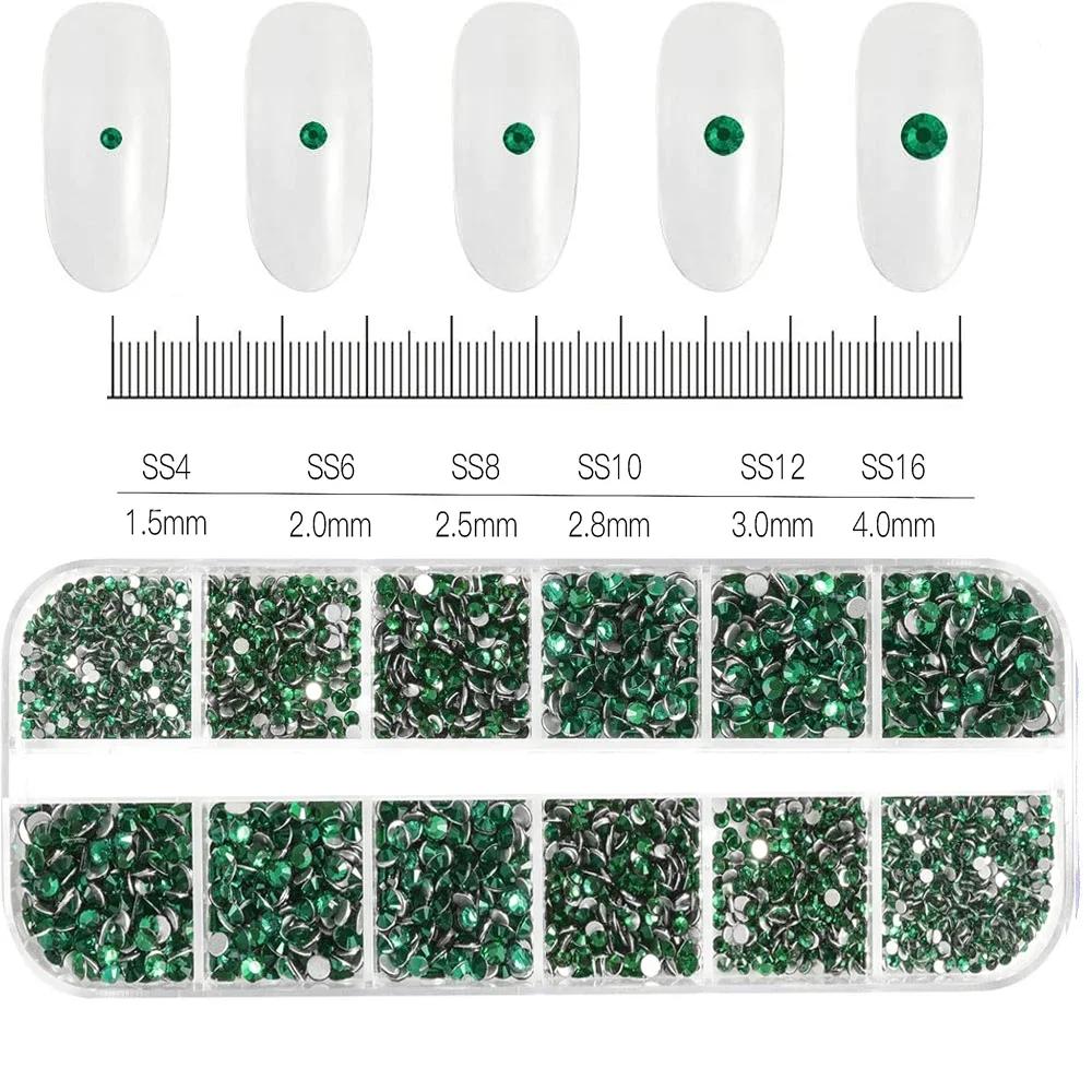 12Grids Pink Mixed Nail Rhinestones Luxury Nail Charms Glitter Crystal Jewelry Gems Nail Art Decoration DIY Manicure Rhinestones