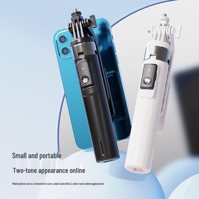 P135 Universal Bluetooth Selfie Stick: Detachable Gimbal, Four-Leg Stand, One-Button Pop-Up for Phones and Cameras.