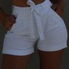 Elastic Waist Denim Shorts with Belt, Available In 5 Colors and 8 Sizes