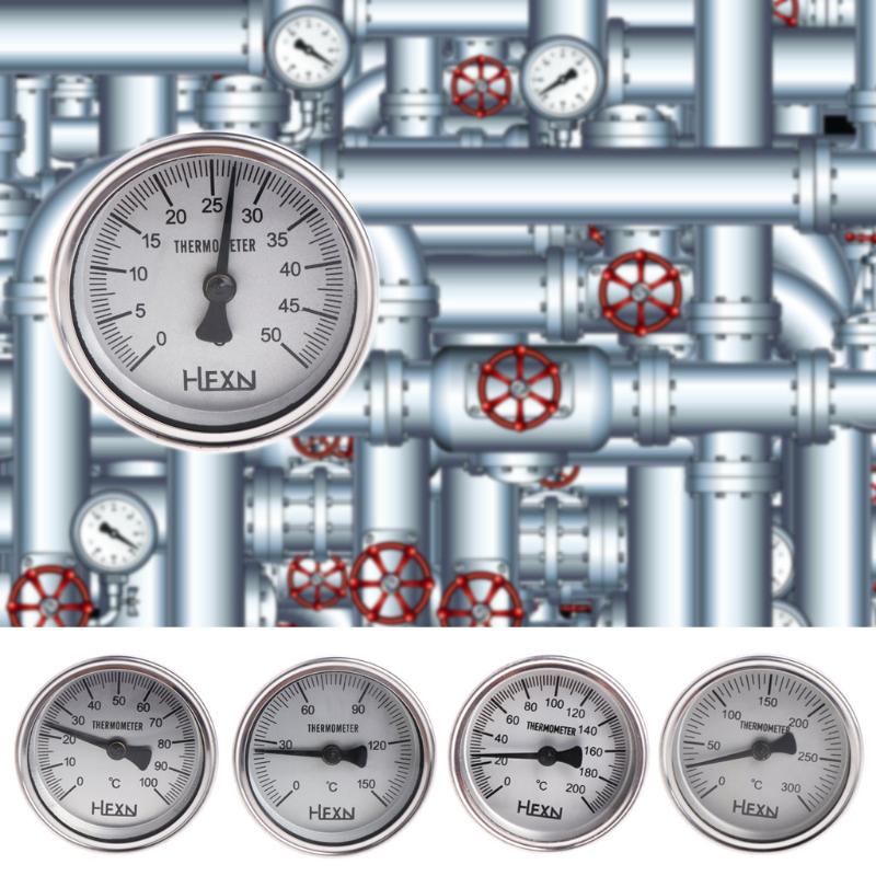 Stainless Steel Bi-metallic Thermometer 1//4PT Thread L=100mm 0~50~300℃ WSS-303