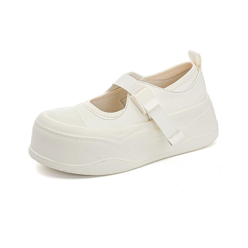 Foam sole Mary Jane shoes 2025 summer new thick sole one-word buckle single shoes casual versatile commuter height increase women's shoes