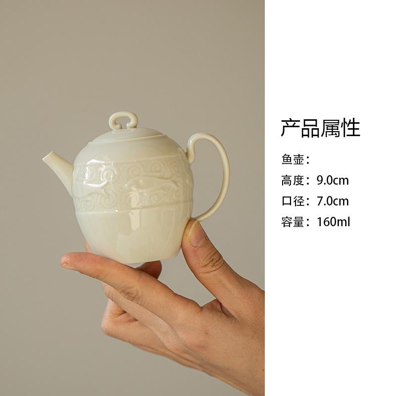 

160ml Ding Kiln Relief Teapot Japanese Tea Infuser Pot Tea Maker Kettle With Filter Chinese Tea Tea Items Supplies Collection