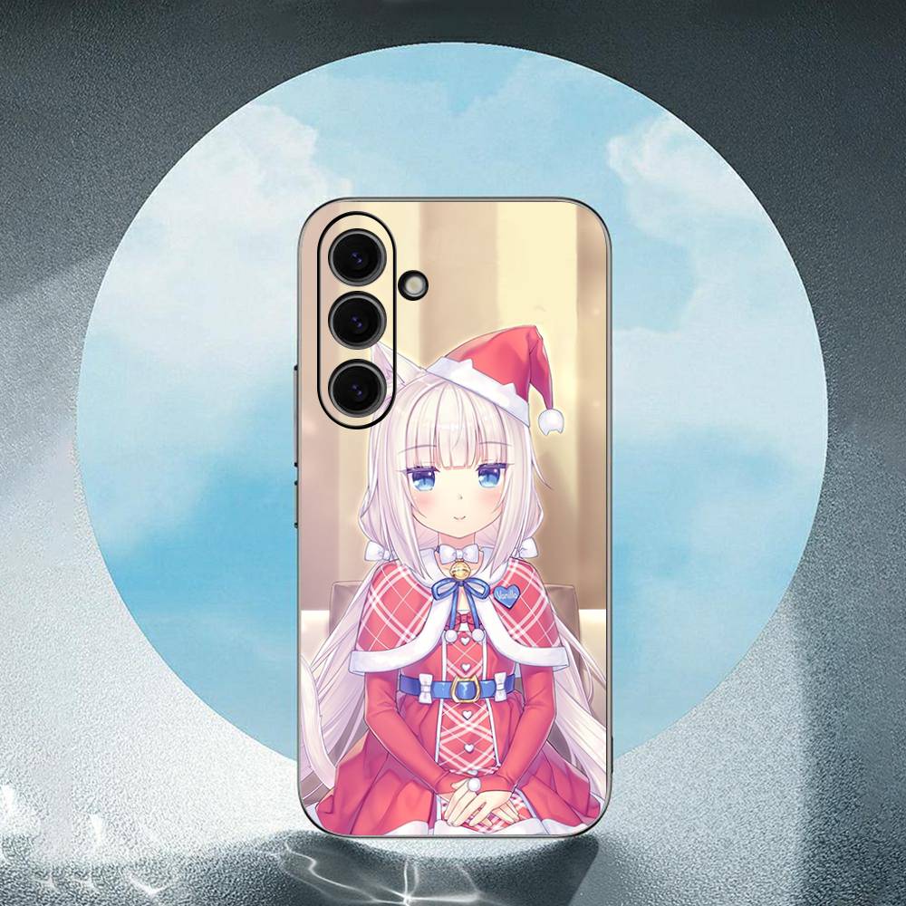 N-NEKOPARA Luxury Black Phone Case For Samsung Galaxy S23 S24 S25 Ultra S22 Plus S21