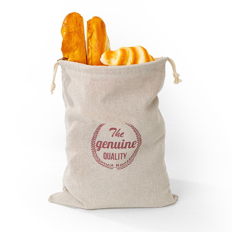 Lniany Worek na Chleb Worek Wielokrotnego Użytku na Bagietkę Bawełniany Worek ze Sznurkiem do Przechowywania Bochenek Domowy Chleb Świeży Ekologiczny Do Przechowywania Bagietki