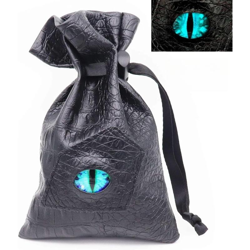 PU Leather Dice Pouch Drawstring Closure for DND Dice Storage Tarot Cards Coins & RPG Accessories Durable Waterproof Game Bag