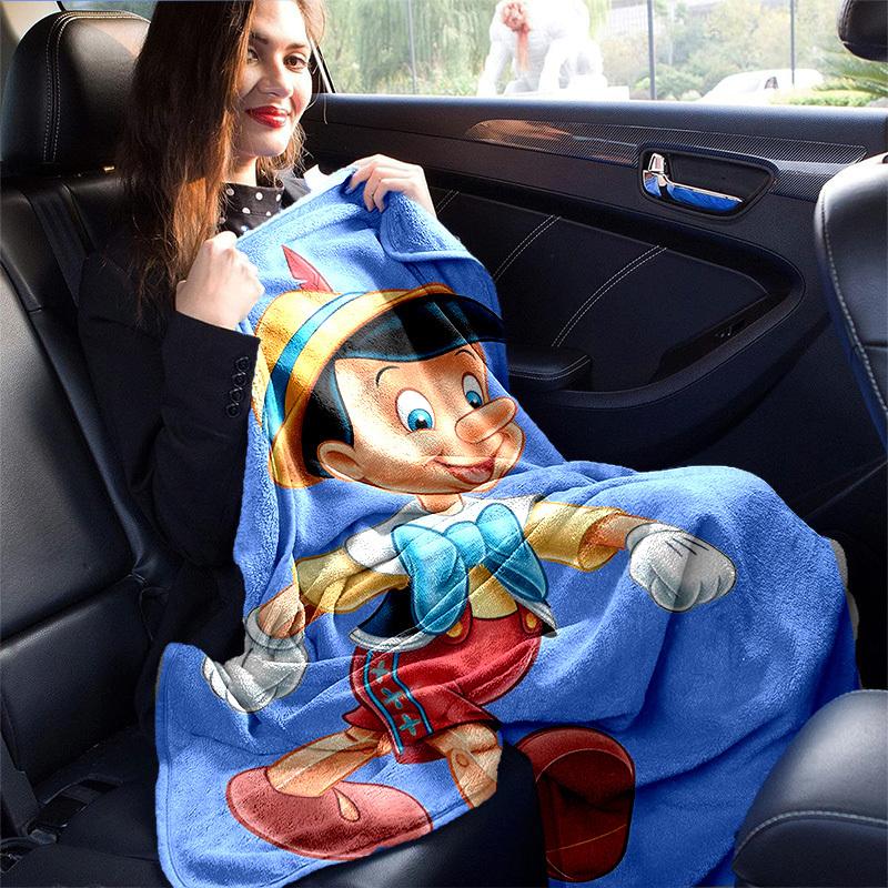 1pc, Pinocchio & Jiminy Cricket Blanket, Soft Blankets for Friends, Birthday Gift for Friends, Home Decor, Throw Blanket for Couch, Bed, Car, Travel,