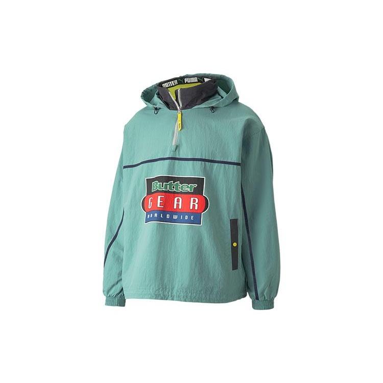 PUMA X Butter Goods Lightweight Pop Over Top Half Zip Hoodie  Green  Men s 534055-50 L