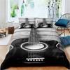 3D Rock Music Themed Guitar Colorful Duvet Cover Fire And Water Bedding Set Modern Gorgeous Microfiber Polyester For Boy Gifts