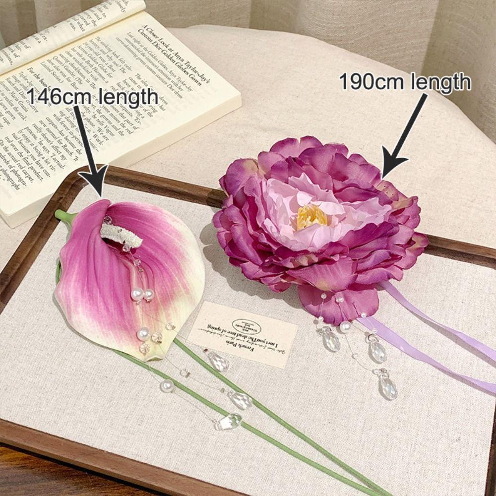 Elegant Floral Clavicle Chain Unique Flower Choker Necklace Zantedeschia Necklaces  For Women Girls