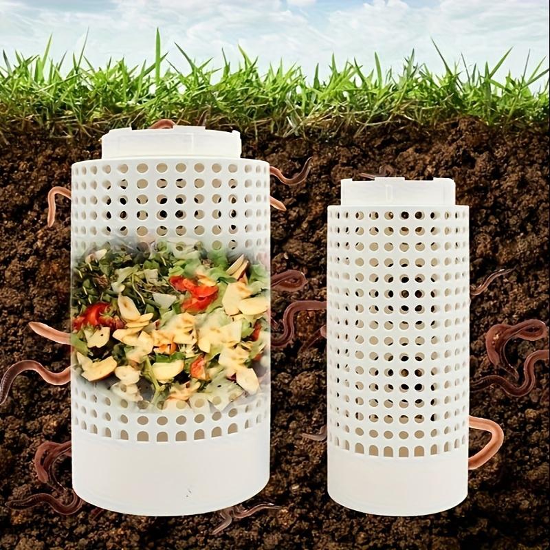 1 Adet Beyaz Plastik Solucan Kompost Kutusu Delikli ve Kapaklı Bahçe Avlu Dış Mekan İçin Uygun Kompost Kutusu