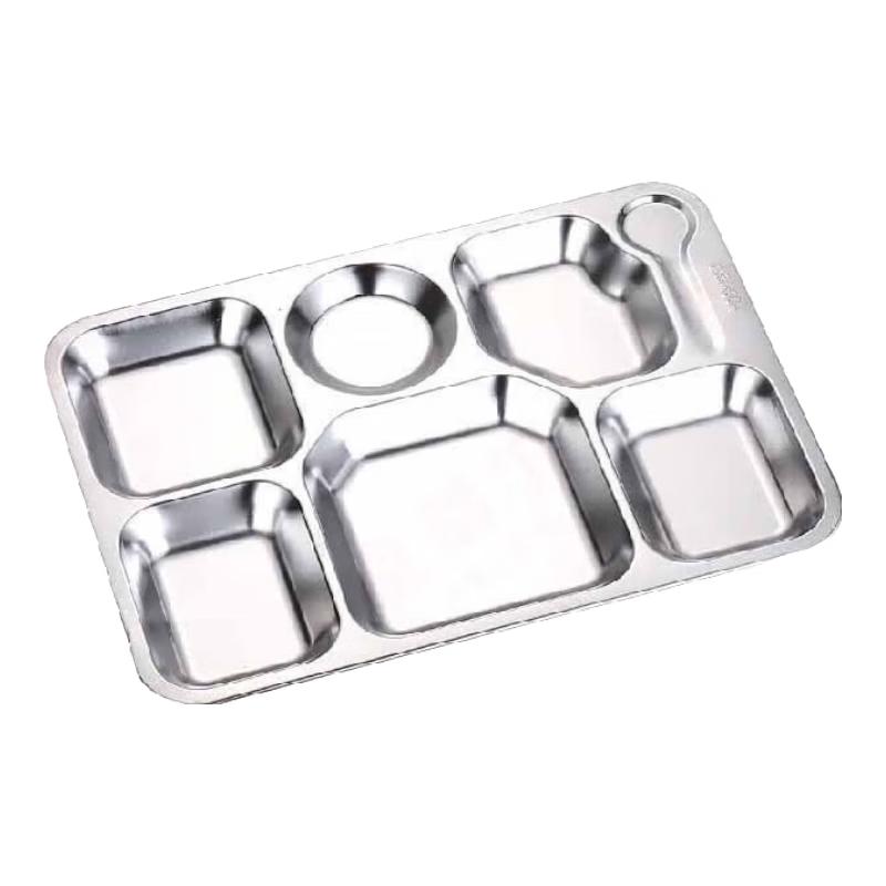 304 Stainless Steel Divided School Canteen Meal Tray