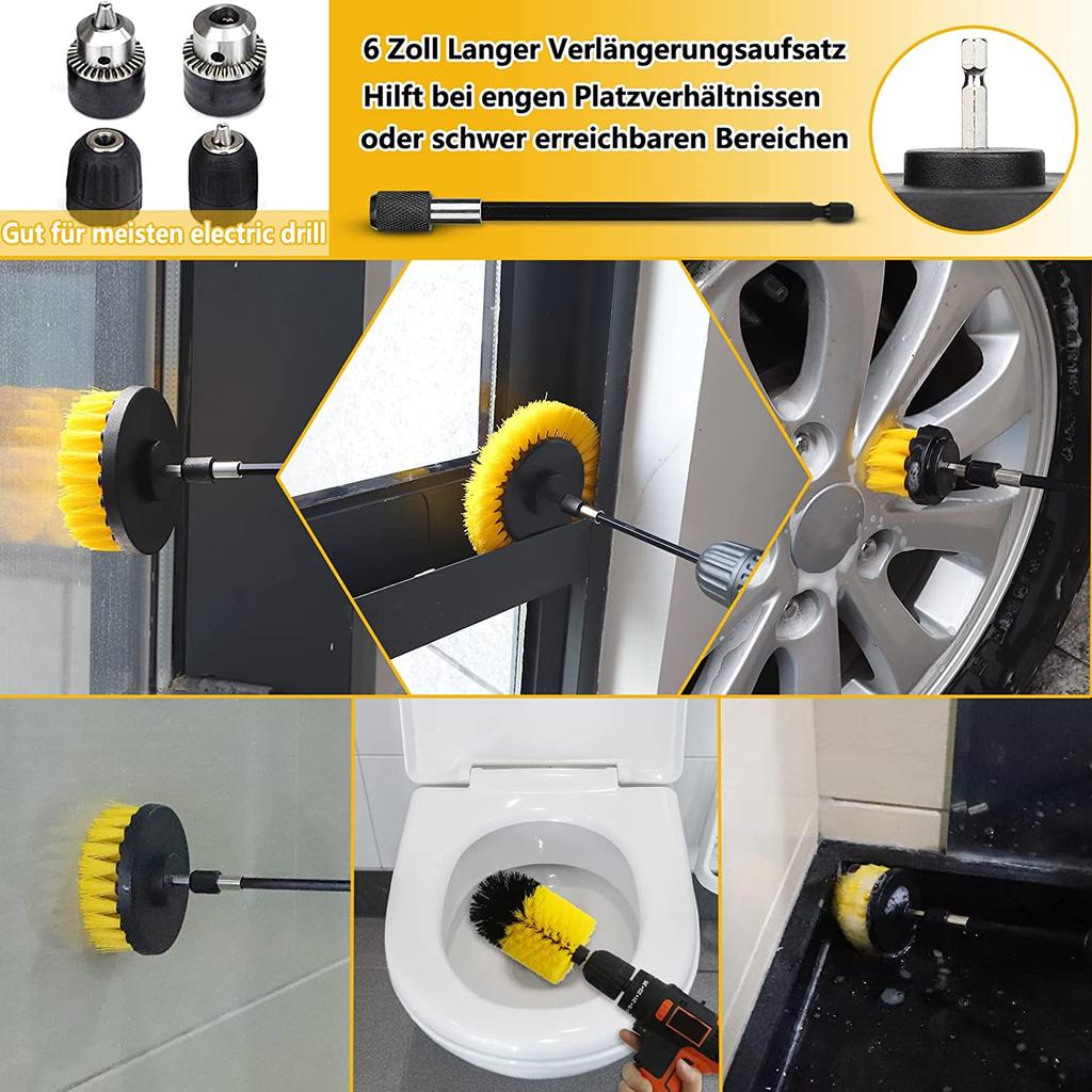 Professional Eco-Friendly PP Wheel Style Power Scrub Drill Cleaning Brush for Carpet From Anhui China Factory