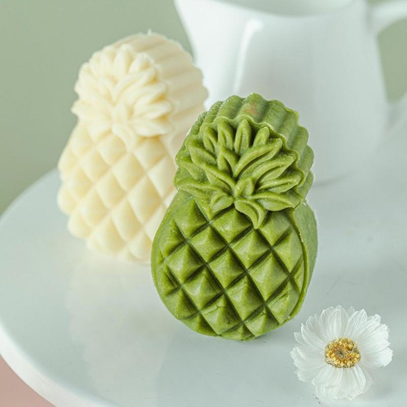 50g Plastic Material Mooncake Moulds Mooncake Stamps Cute Pineapple Shaped DIY Mooncake Gadgets for Mid-Autumn Festival