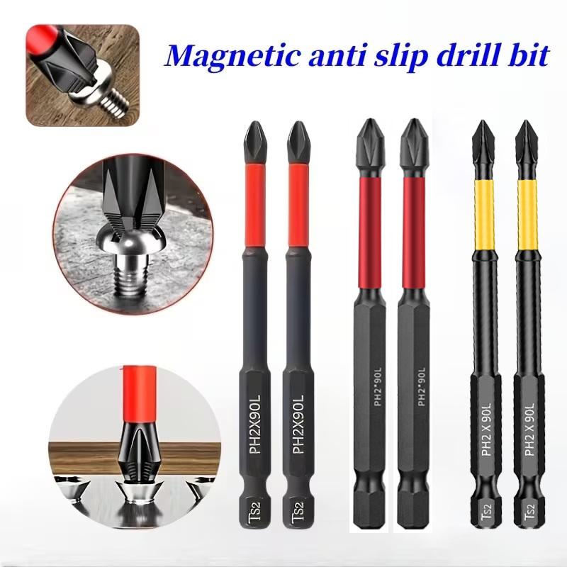 5/6Pcs Ph2 Anti-Slip Screwdriver Bit Set High Magnetic Screwdriver Bit Electric Drill Screwdriver Bit Anti-Slip 25Mm-150Mm