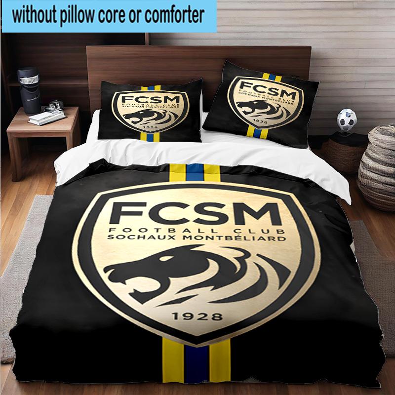 3PCS Fcsm Football Club Emblem Bedding Set,Including 1pc Duvet Cover And 2pcs Pillowcases Perfect for Bedroom, Dormitory, Fan Christmas Gift