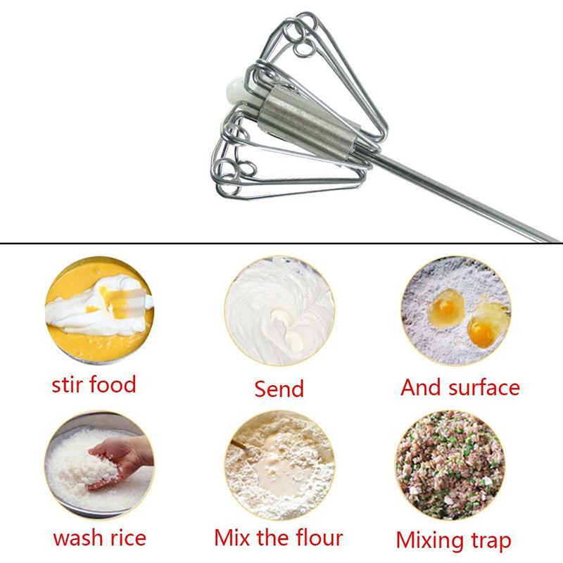 Mixer Semi-Automat Bătător de Ouă Tel Autoturnant Inox Mixer de Mână