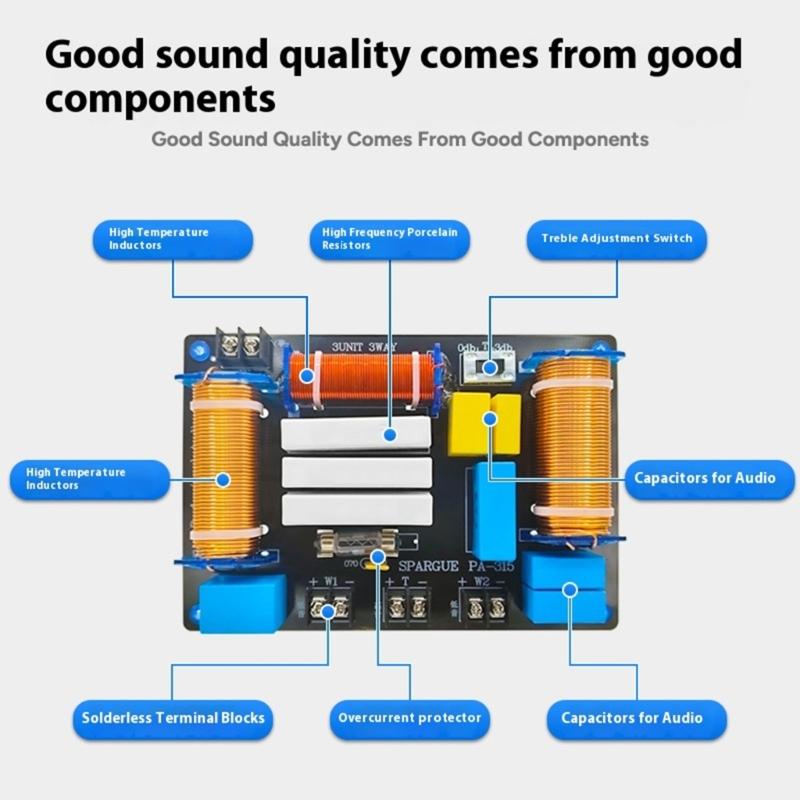 PA-315 Professional Passive Speaker Crossover 2750/2800Hz Switchable Metal Housing for 1 High and 2 Low Amplifiers