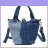 Denim Casual Bucket Bag With Breathable Fabric For Unisex Daily Use