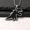 Doppelseitiger Öltropf-Dinosaurier Hip-Hop Herbst und Winter Niedliches Tier-Paar Accessoires Anhänger Halskette für Männer und Frauen