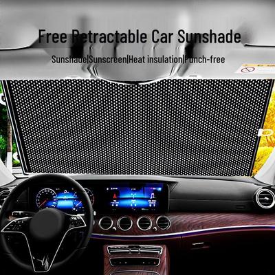Automatic Retractable Car Sunshade: Dual-Use Heat Insulation Roller Blind for Home and Vehicle.