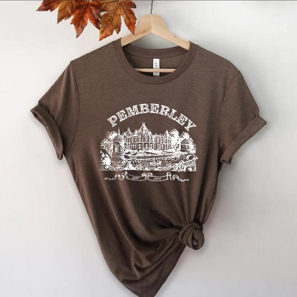 Pemberley T Shirt Pride and Prejudice Tshirt Aesthetic Literary Tee Jane Austen Tops Bookworm Shirts Book Lover Gifts for Women