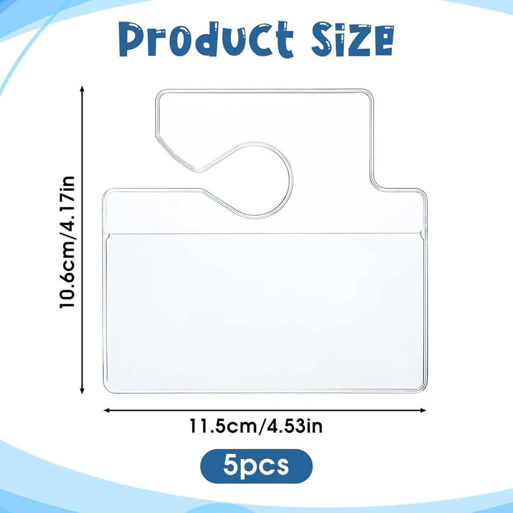 5 Pcs Horizontal Clear Parking Permit Holder Parking Pass Holder Rearview Mirror Hanger Parking Permit Card Holder for Car Passes Stickers Permits