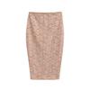 Light Luxury Nude Pink Lace High-Waisted Midi Pencil Skirt for Women – Flirty, Alluring, Figure-Hugging Autumn/Winter Style