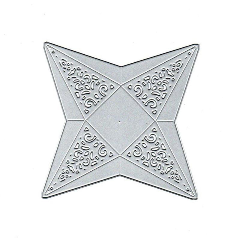 

Четырехугольная 3D подарочная коробка с узором из металла, стали, трафареты, трафареты для скрапбукинга, ремесленные штампы, сделай сам, изготовление фестивальных карт