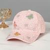 New hat comfortable breathable linen baseball cap butterfly diamond outdoor sunshade sun hat cap women