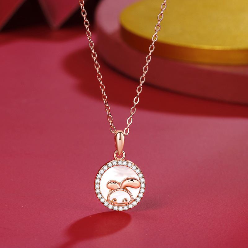 Original Year of the Rabbit Fritillary Necklace Female Natal Year National Tide Light Luxury Niche Design High-end Gift