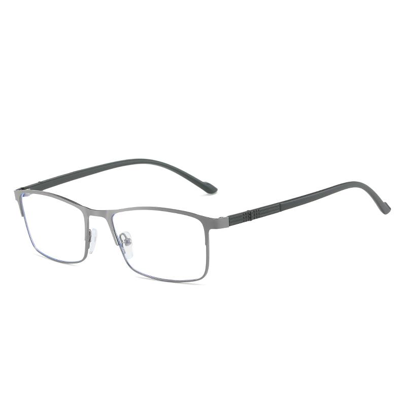 0 -0.5 -1.0 To -6 Metal Full Frame Blue Light Blocking Student Myopia Glasses With Degree Square Reader Eyeglasses +1.0 To +4.0