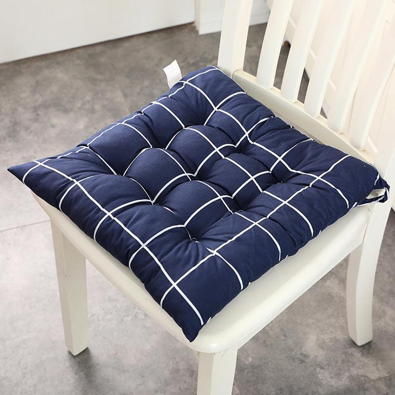 1Pc Student Fart Pad Winter Window Seat Cushion Warm Cotton Pad Thicken Cushion Office Supplies 40x40CM With Strap