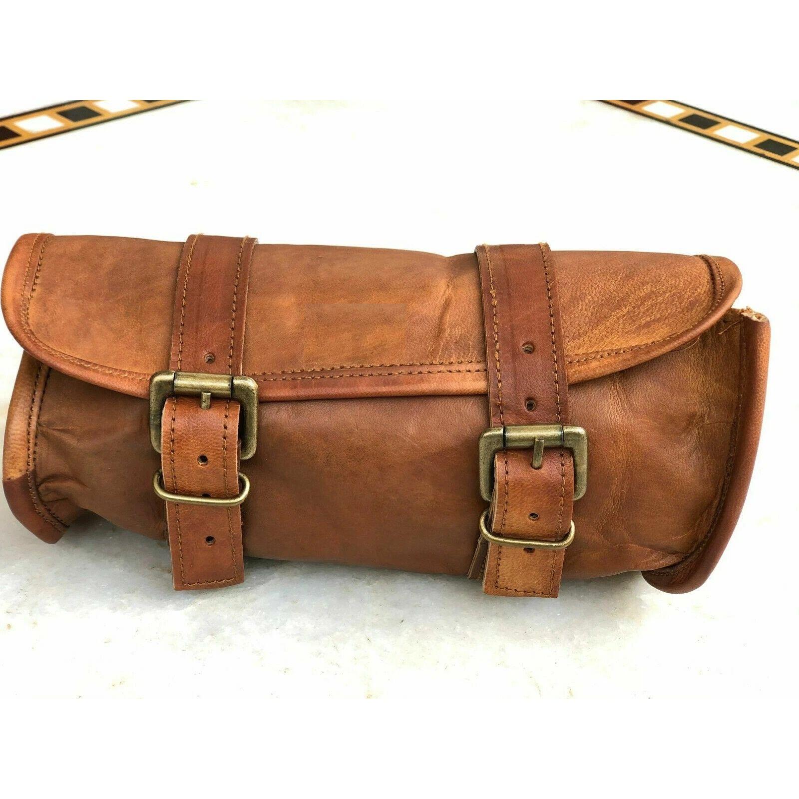 

Мотоциклетный кошелек Велосипедный кошелек из натуральной кожи Круглый кошелек Подседельные сумки для инструментов Новая сумка 9 x 5 x4 in