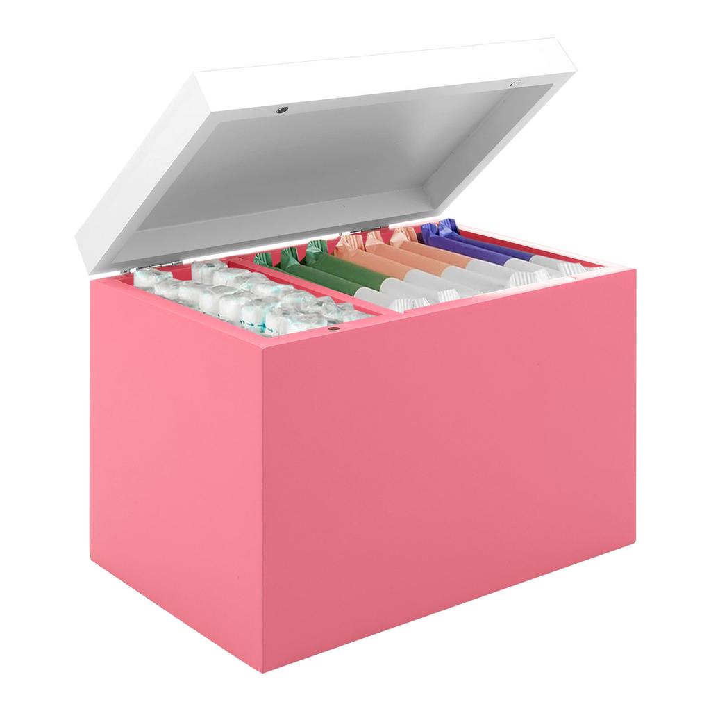 Wood Tampon Holder Bathroom Pad and Tampon Storage Box with Lid Feminine Product Organizer for Toilet Desktop Decor